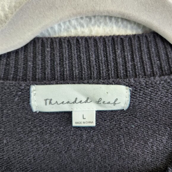 Threaded Leaf Sweater L Black Cowgirl Boots Big Pink Bow Western Rodeo Party - Picture 8 of 15